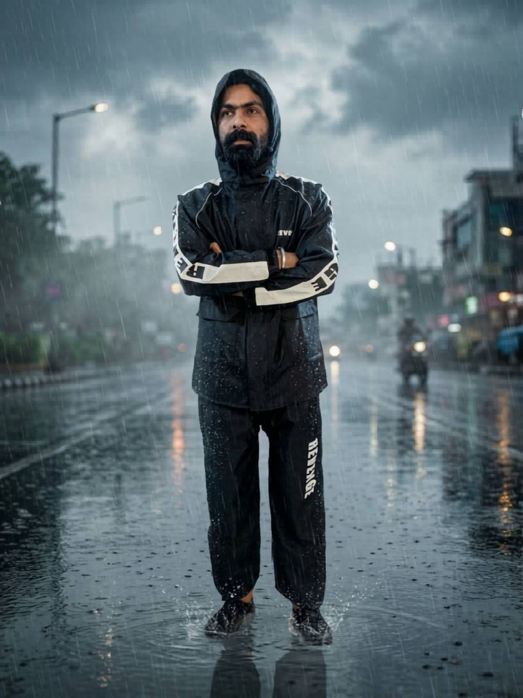 Revenge Raincoat White Black