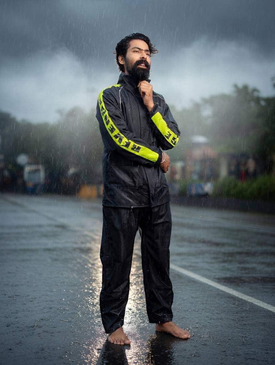 Revenge Raincoat Neon Black