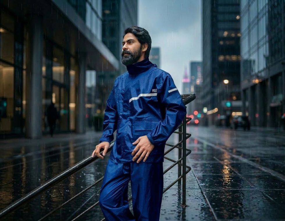 Pole Raincoat  Navy Blue