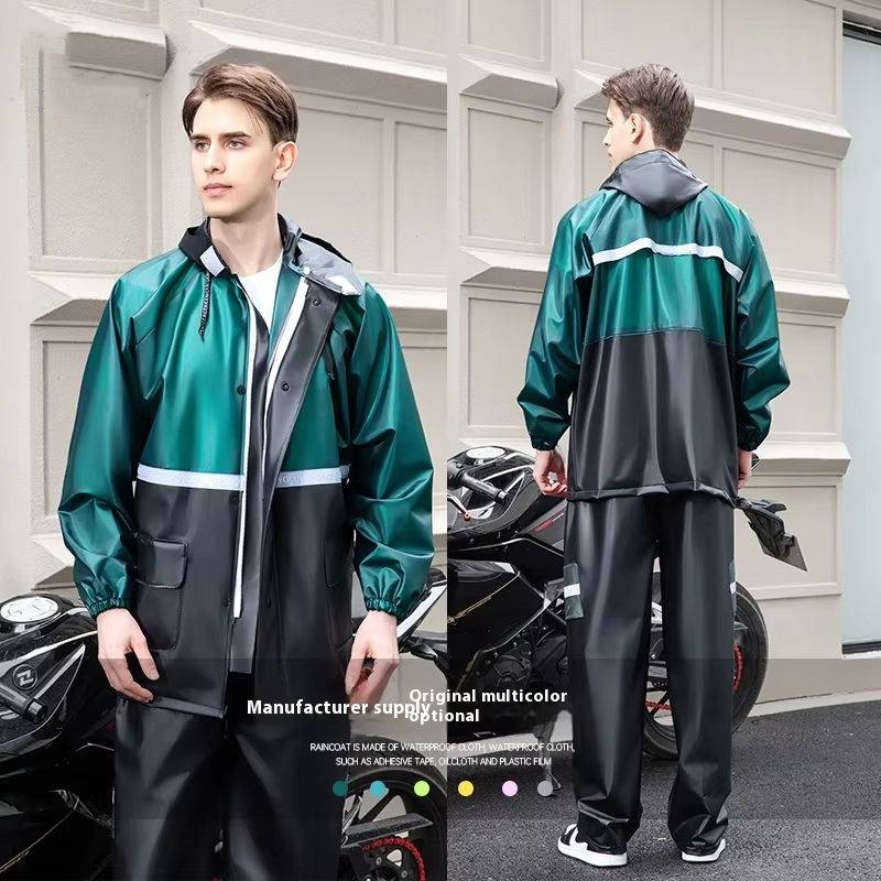 Double Brim Reflective Motorcycle Rain Coat