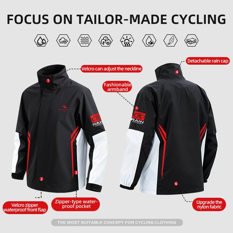 Zhengyu Raincoat 8963 Red Black White