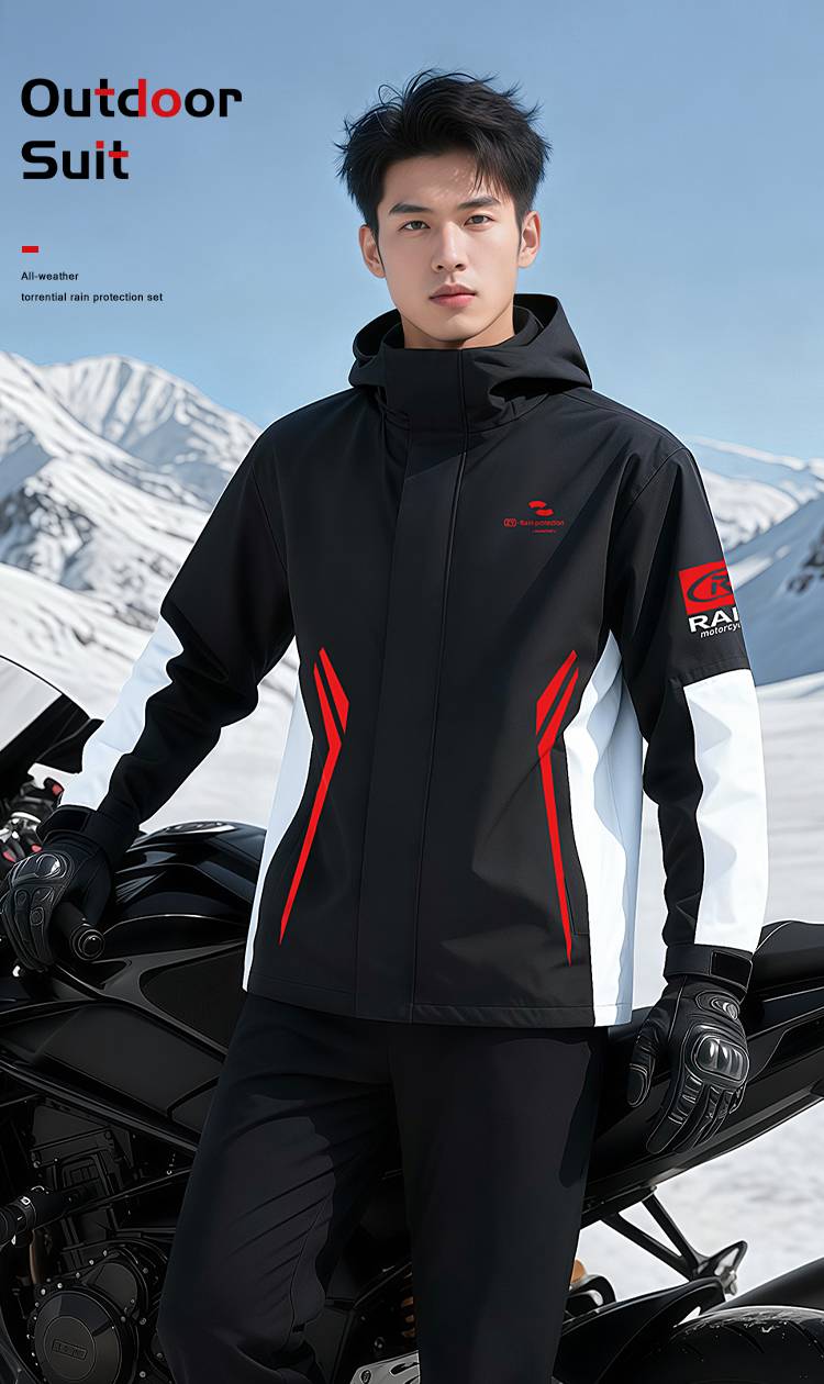 Zhengyu Raincoat 8963 Red Black White