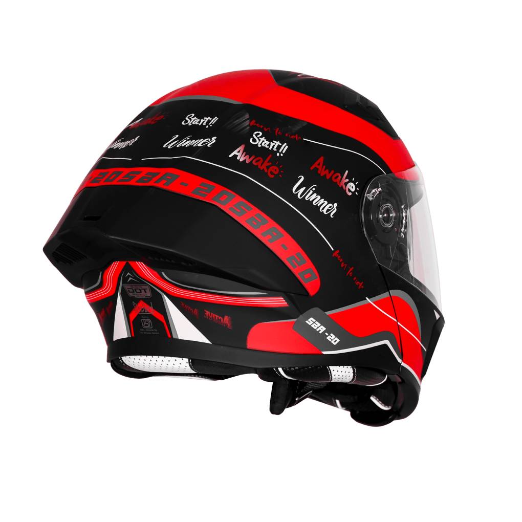 SBA-20/SB-106 ISS SILVER BORN TO RIDE GLOSSY BLACK WITH RED