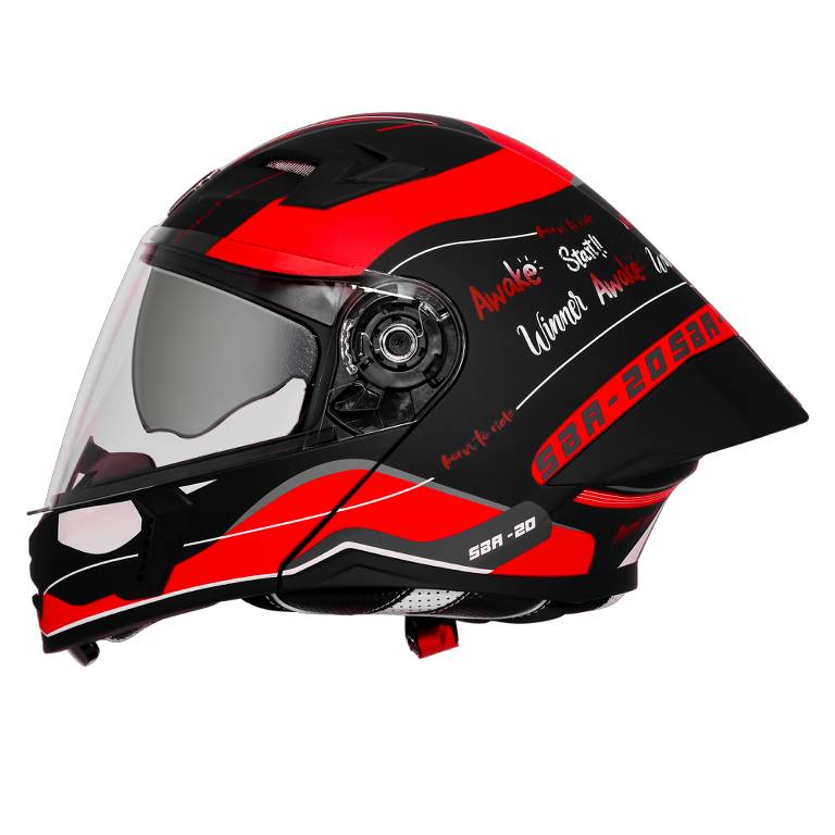 SBA-20/SB-106 ISS SILVER BORN TO RIDE GLOSSY BLACK WITH RED