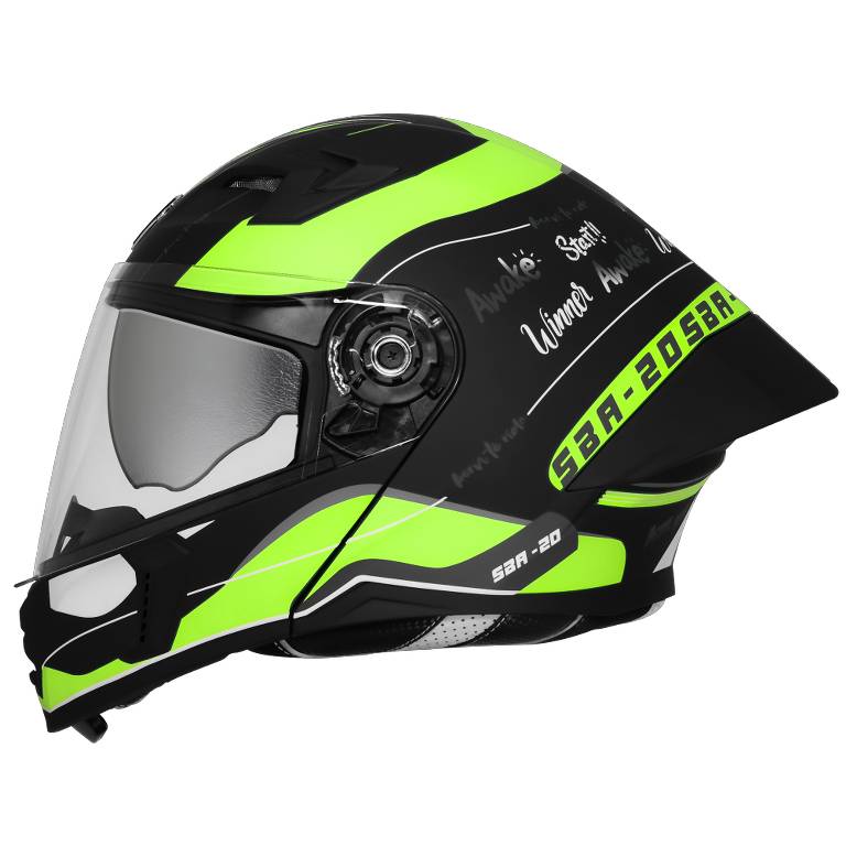 SBA-20/SB-106 ISS SILVER BORN TO RIDE GLOSSY BLACK WITH GREEN