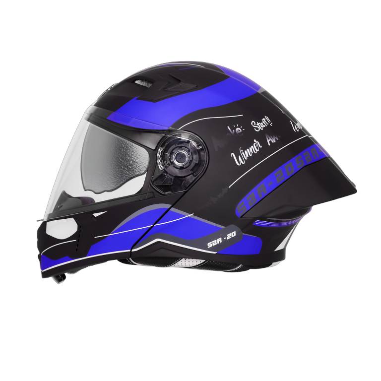 SBA-20/SB-106 ISS SILVER BORN TO RIDE GLOSSY BLACK WITH BLUE