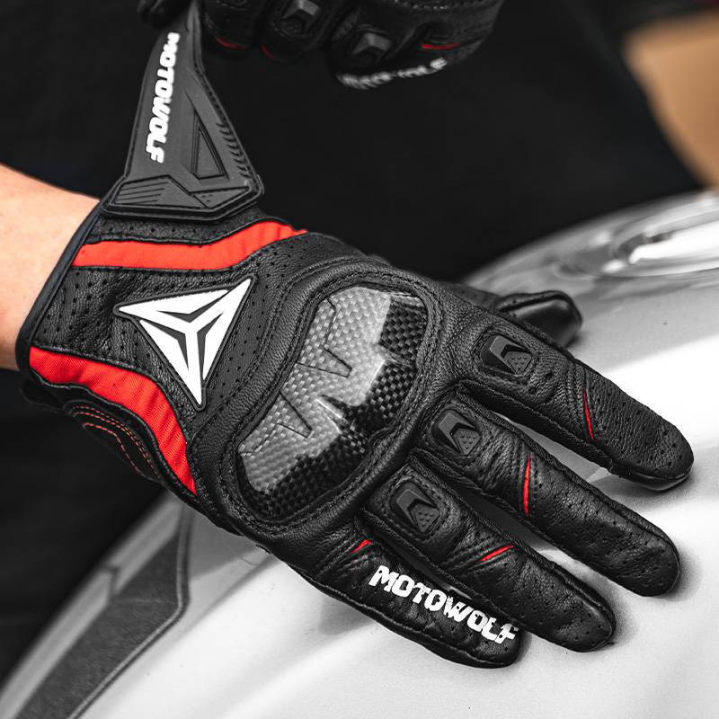 Motowolf Classic Leather Racing Gloves MLD0305