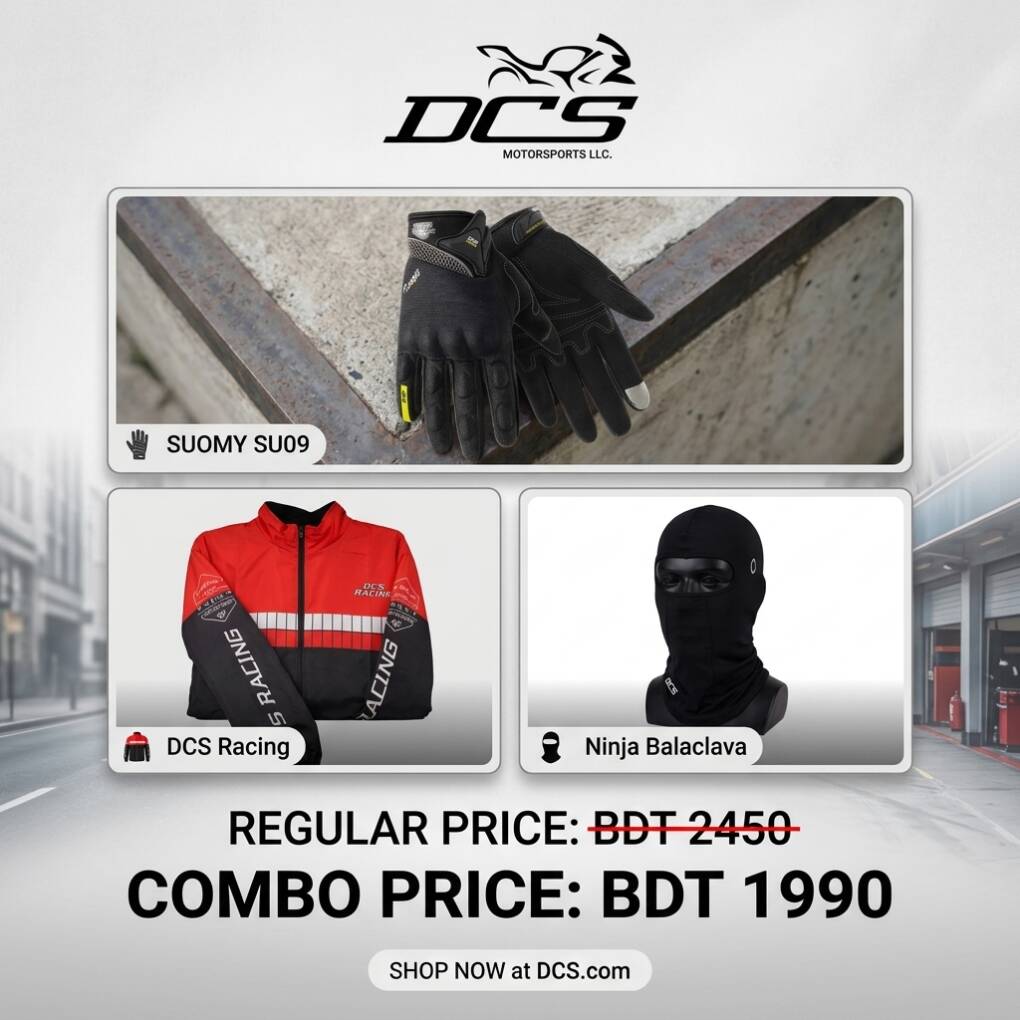 DCS All-Weather Rider Combo Pack (Windbreaker + SUOMY SU09 Gloves + Ninja Mask)