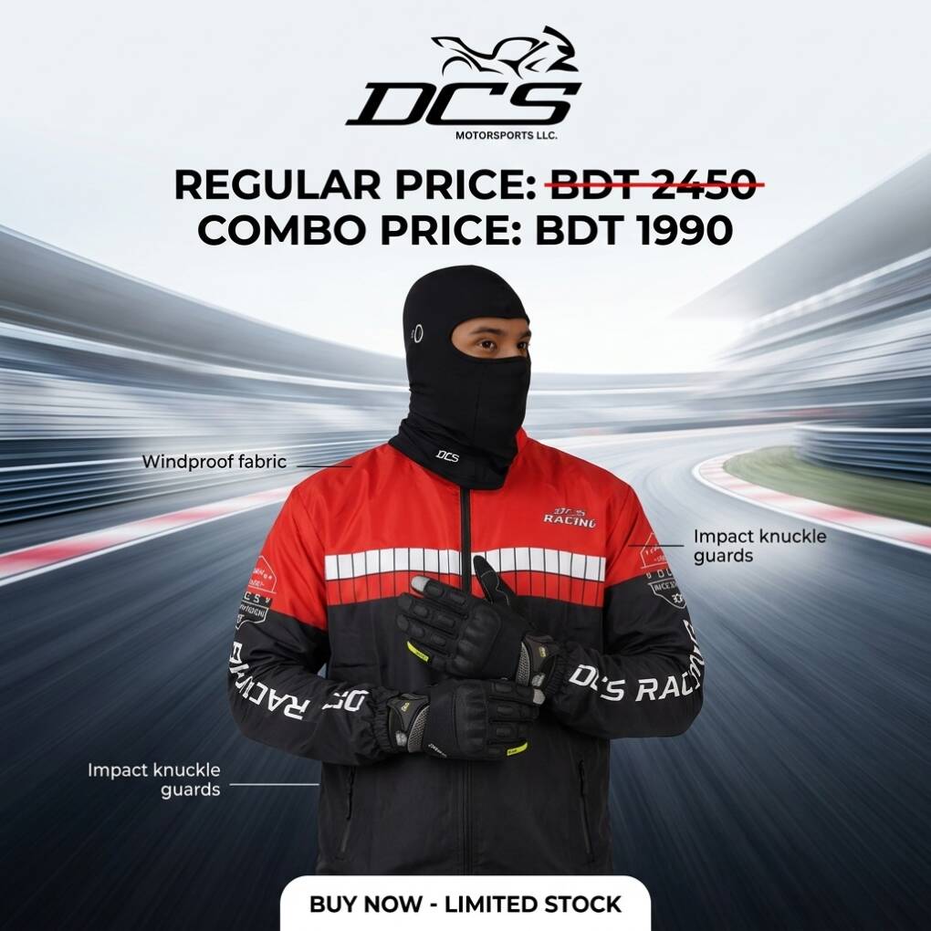 DCS All-Weather Rider Combo Pack (Windbreaker + SUOMY SU09 Gloves + Ninja Mask)
