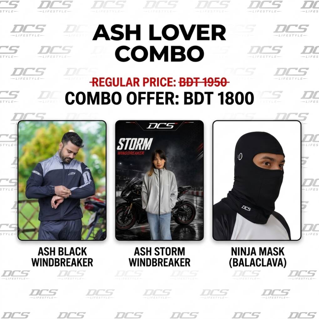 Ash Lover Combo | WB05 Ash Windbreaker, Storm Windbreaker & Ninja Mask